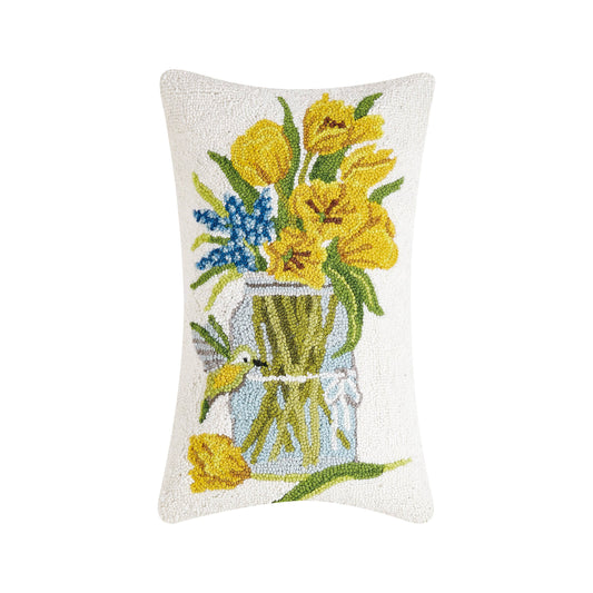 Peking Handicraft - Spring Flowers Mason Jar Hook Pillow