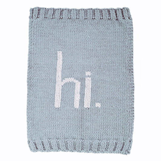 Huggalugs - hi. Hand Knit Blanket Surf Blue